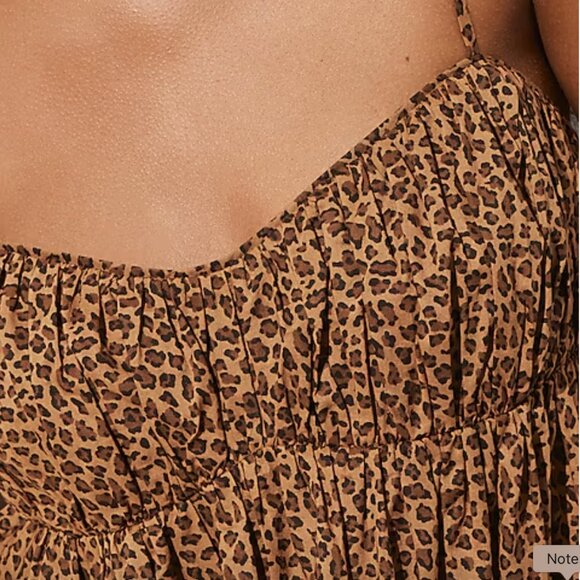 Cotton voile empire-waist dress in leopard print - Picture 2 of 4